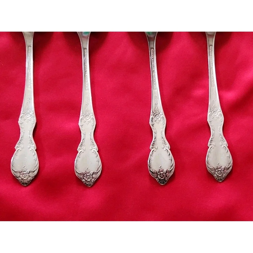 Wm Rogers Grand Elegance International Silver 1959 Soup Spoons Flatware Lot of 4